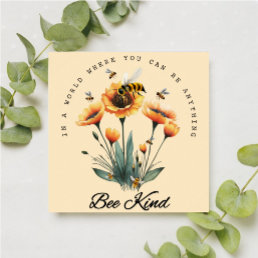 Vintage Be Kind Motivational Quote Watercolor Bee Poster