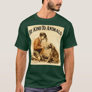 Vintage Be Kind to Animals Little Boy Design T-Shirt