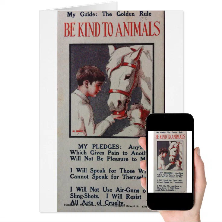 Vintage - Be Kind to Animals Pledge, | Zazzle