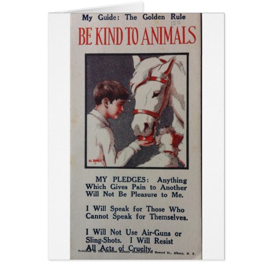 Vintage - Be Kind to Animals Pledge, (Front)