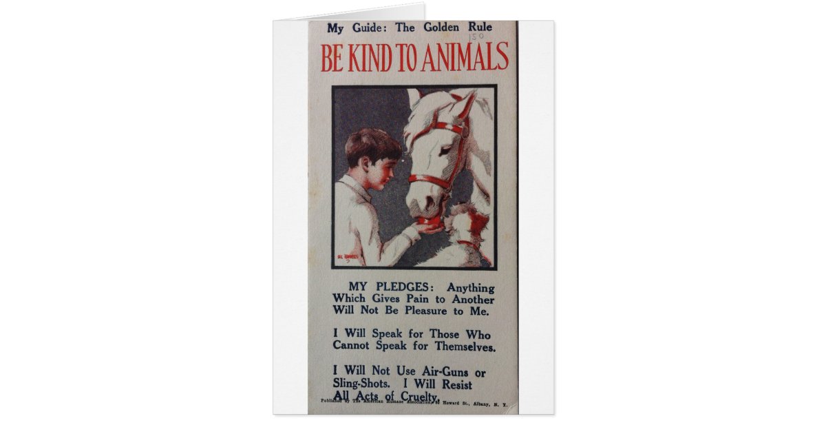 Vintage - Be Kind to Animals Pledge, | Zazzle Vintage - Be Kind to Animals Pledge, | Zazzle