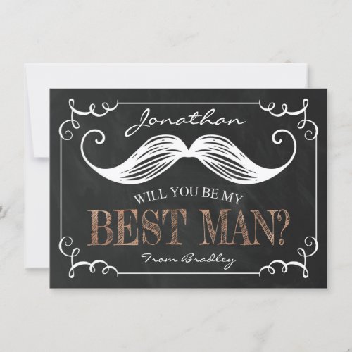 Vintage Be My Best Man  Groomsmen Invitation