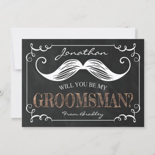 Vintage Be My Groomsmen  Groomsman Invitation