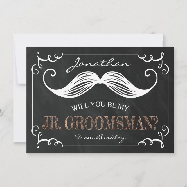 VINTAGE BE MY JR. GROOMSMAN | GROOMSMEN INVITATION (Front)