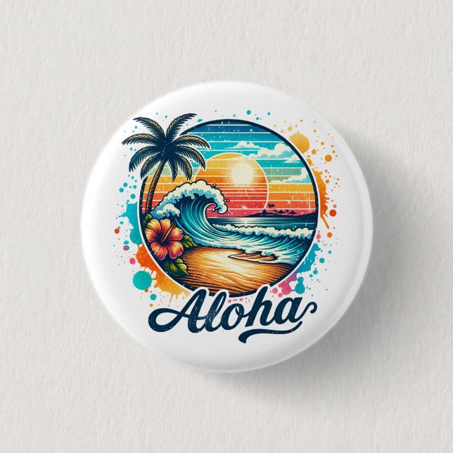 Vintage Beach Aloha Sublimation-94953 Button (Front)