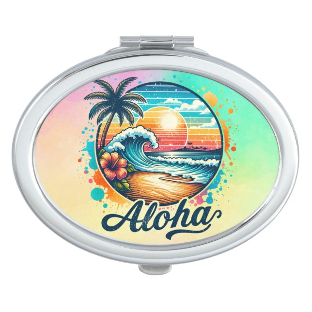 Vintage Beach Aloha Sublimation-94953 Compact Mirror (Front)