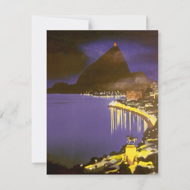 Vintage Beach at Night in Rio De Janeiro, Brazil (Front)