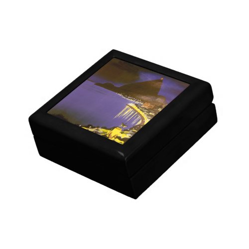 Vintage Beach at Night in Rio De Janeiro Brazil Gift Box