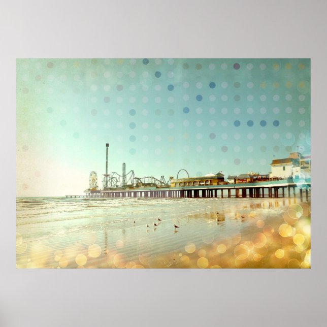 Vintage Beach Boardwalk, Archival Print (Front)