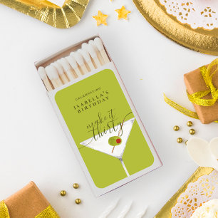 Vintage Beach Club Yellow Stripes Birthday Matchboxes