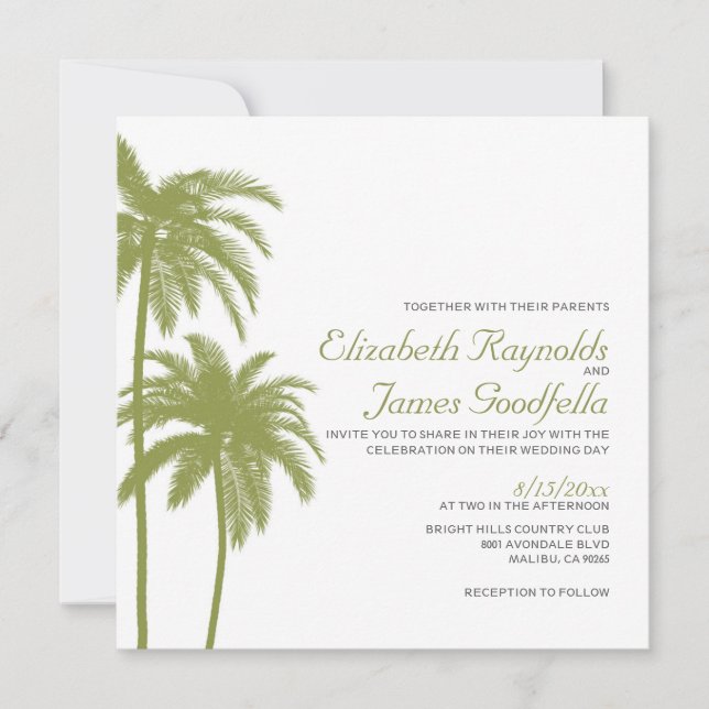 Vintage Beach Destination Wedding Invitations (Front)