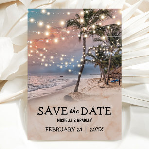 Vintage Beach Destination Wedding Save the Date Announcement Postcard