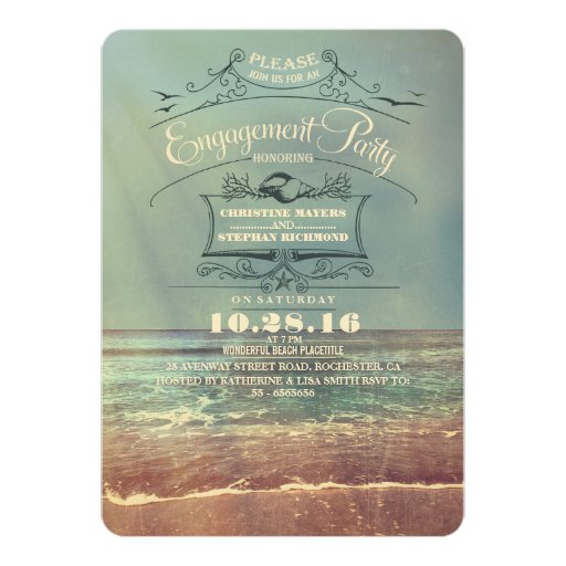 Beach Engagement Invitations 10