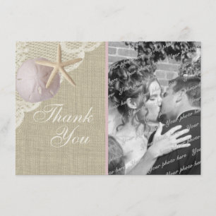 Vintage Beach Flat Card Thank you