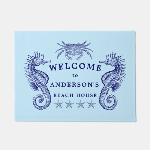 Vintage Beach House Welcome Template Doormat