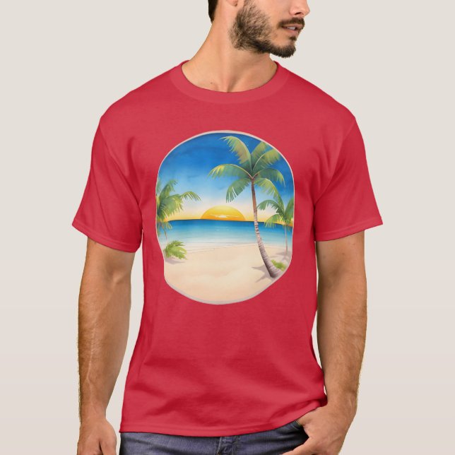 Vintage Beach Landscape retro T-Shirt (Front)
