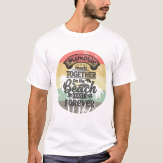 Vintage Beach Memories Quote Graphic Design T-Shirt