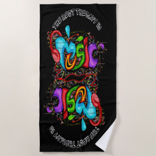 Vintage Beach Music Beach Towel