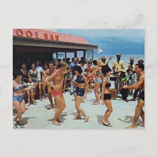 Vintage Beach Party Postcard