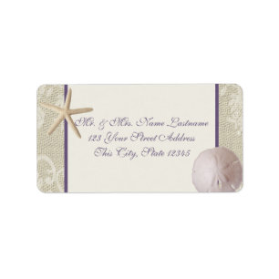Vintage Beach Purple Address Label
