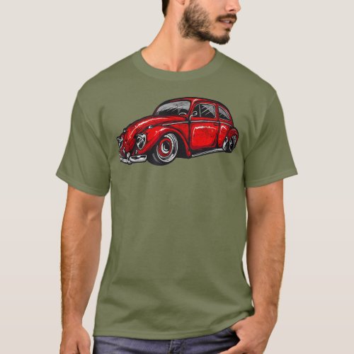 Vintage Beach Retro Tuning Bug Car Enthusiast T_Shirt