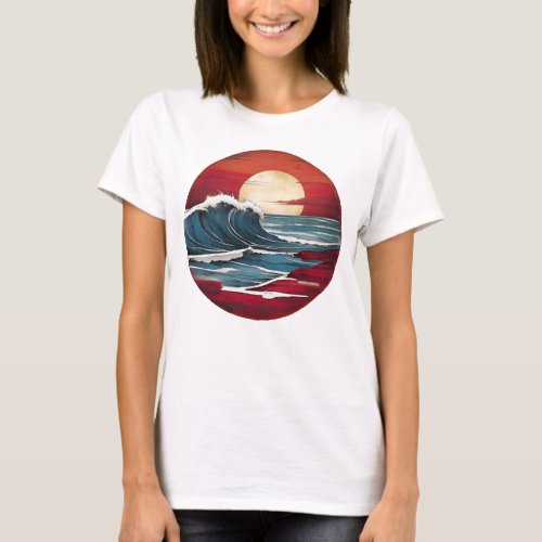 Vintage Beach Sand Sunset T_Shirt