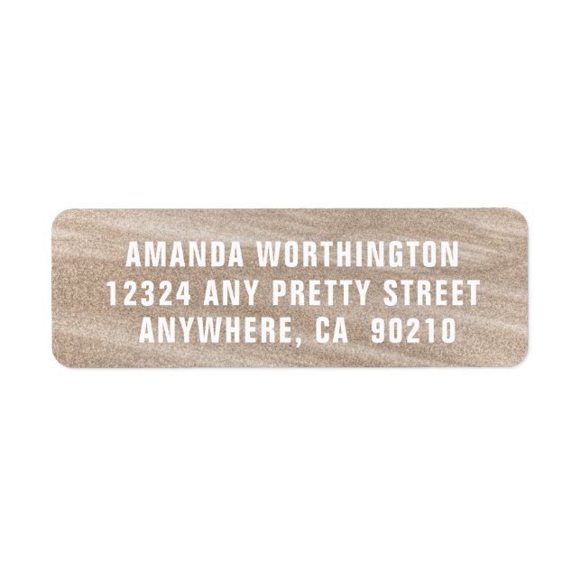 Vintage Beach Sand Wedding Address Labels (Front)