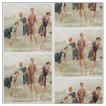 Vintage Beach Scene Fabric