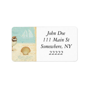 Vintage Beach Scene Label