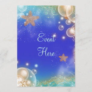 Vintage beach shells elegant wedding invitation