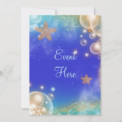 Vintage beach shells elegant wedding personalized invite