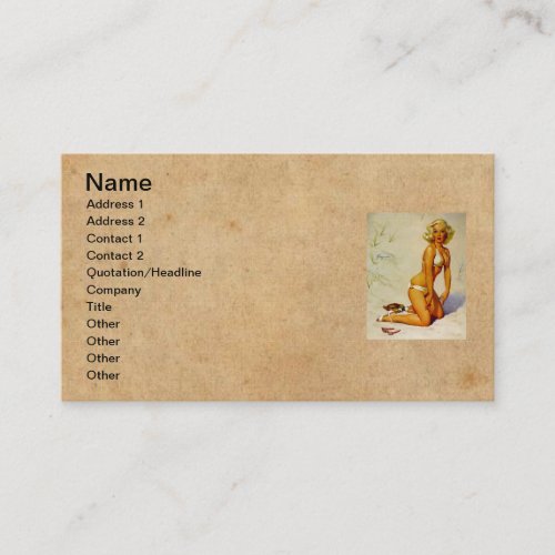 Vintage Beach Summer Pin up Girl Business Card