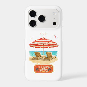 vintage beach sunset iphone 17 pro case