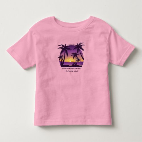 Vintage Beach Sunset Vacation lounger peach purple Toddler T_shirt