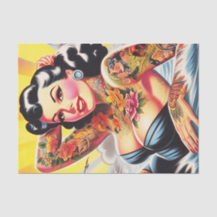 Vintage Beach Tattoo Pinup Tissue Paper
