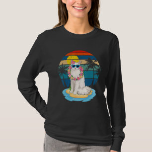 Vintage Beach Tropical Summer Vacation Angora Cat T-Shirt
