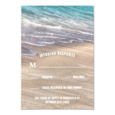 Vintage Beach Waves and Sand Wedding RSVP Cards