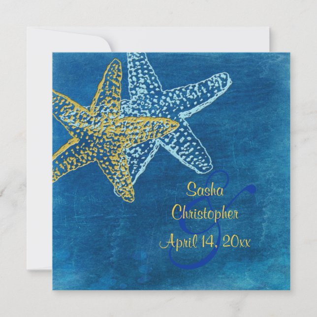 Vintage Beach Wedding Invitations (Front)