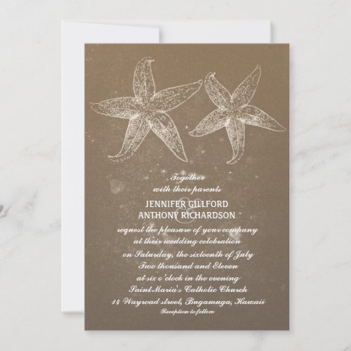 VINTAGE BEACH WEDDING INVITATIONS