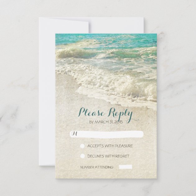 Vintage Beach Wedding RSVP Cards