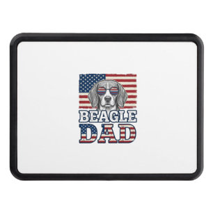 Vintage Beagle Dad Patriotic Dog Shirt Design_1 Hitch Cover