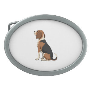 Vintage Beagle Dog Back View Illustration Pet Love Belt Buckle