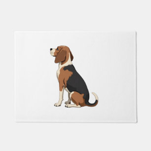 Vintage Beagle Dog Back View Illustration Pet Love Doormat