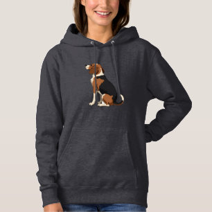 Vintage Beagle Dog Back View Illustration Pet Love Hoodie