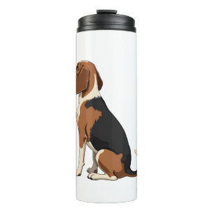 Vintage Beagle Dog Back View Illustration Pet Love Thermal Tumbler