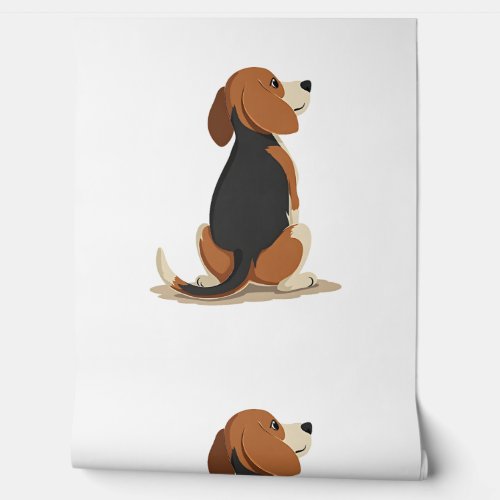Vintage Beagle Dog Back View Illustration Pet Love Wallpaper
