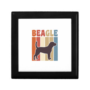 Vintage Beagle Dog Retro Stripe Vector Design_1 Gift Box