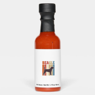 Vintage Beagle Dog Retro Stripe Vector Design_1 Hot Sauces