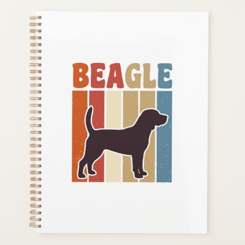 Vintage Beagle Dog Retro Stripe Vector Design_1 Planner