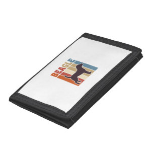 Vintage Beagle Dog Retro Stripe Vector Design_1 Trifold Wallet
